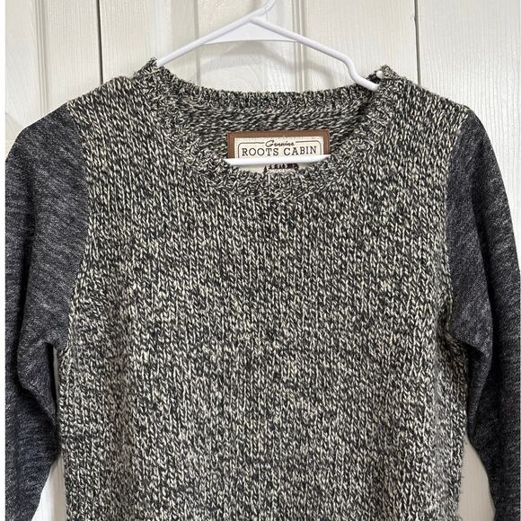 Roots Cabin Wool Blend Contrast Sleeve Tunic Length Sweater XS - Picture 3 of 8